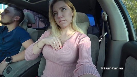 Wild outdoor blowjob with cum in her throat